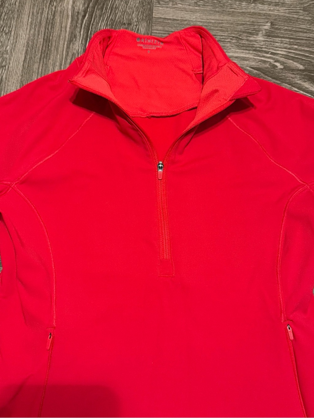 Athleta Bright Red Women’s Half-Zip Performance Active Top Size Small